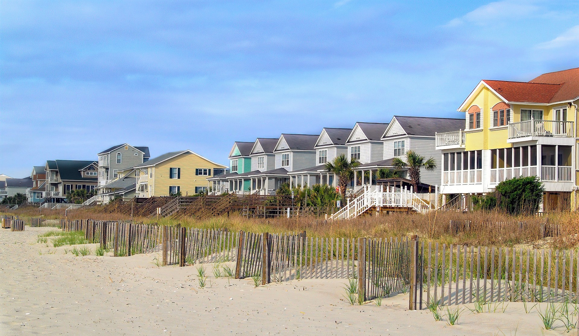row of beach houses in Florida